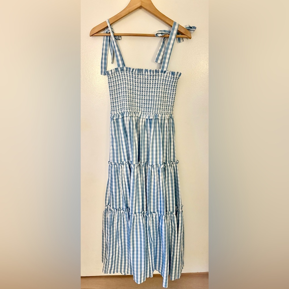 BuddyLove gingham blue & white Maxi dress from BuddyLove. Size Med. - Picture 2 of 4